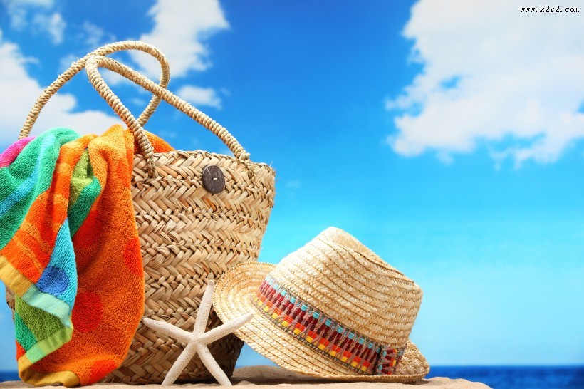 唯美海滩物品图片