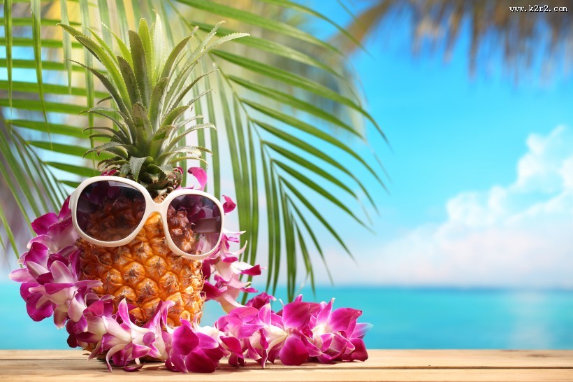 唯美海滩物品图片