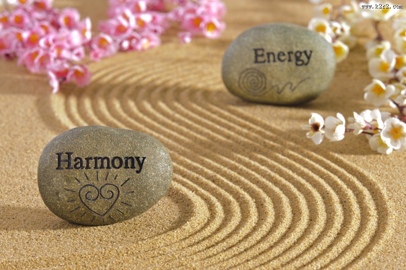 沙子鹅卵石养生图片