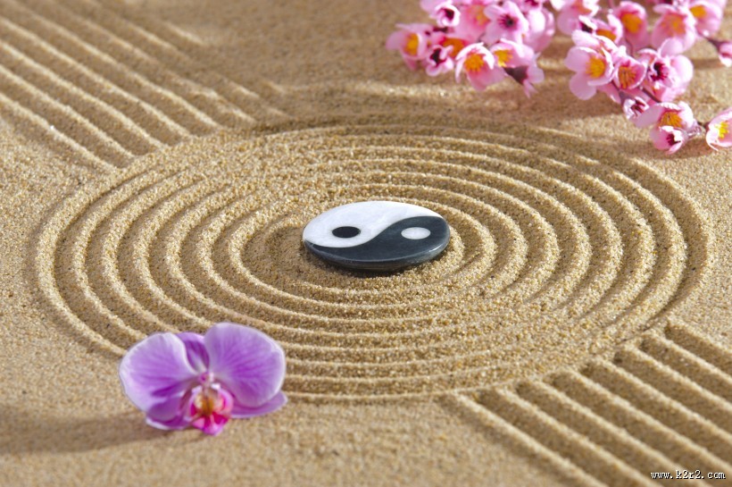 沙子鹅卵石养生图片