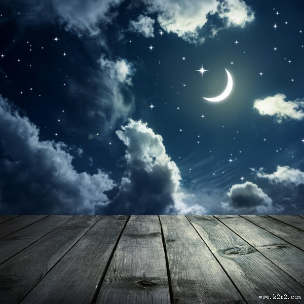 木板星空景色图片