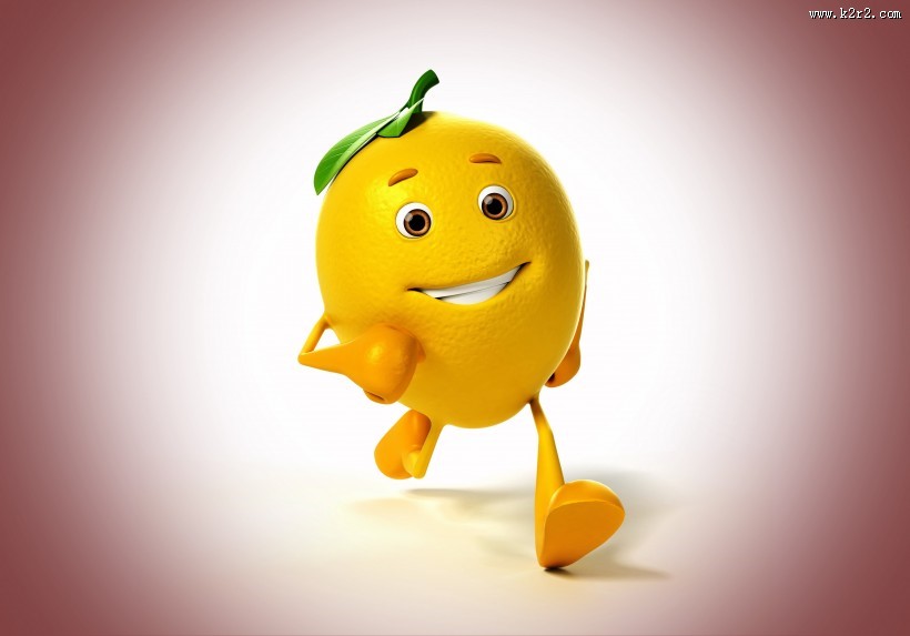 微笑的柠檬3D设计图片
