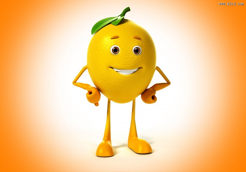 微笑的柠檬3D设计图片