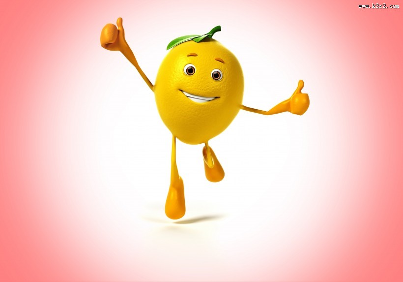 微笑的柠檬3D设计图片