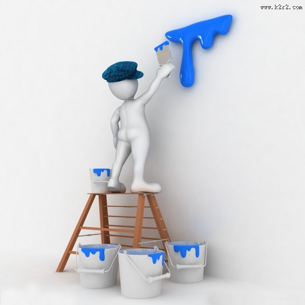 3D小人刷漆图片(500px-1000px)