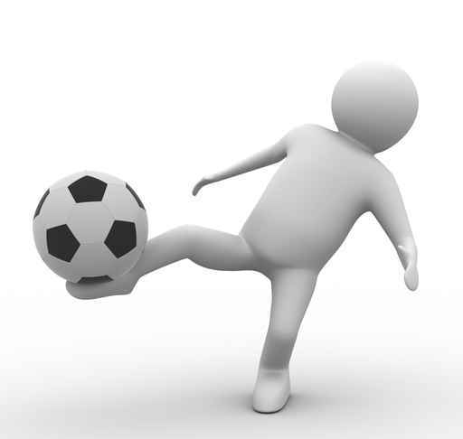3D小人踢足球图片(500px小图)