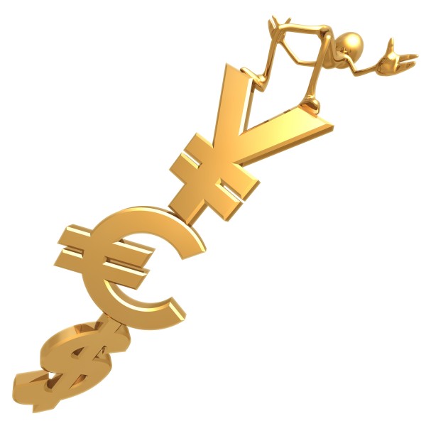 高清金色3D小人与金钱图片