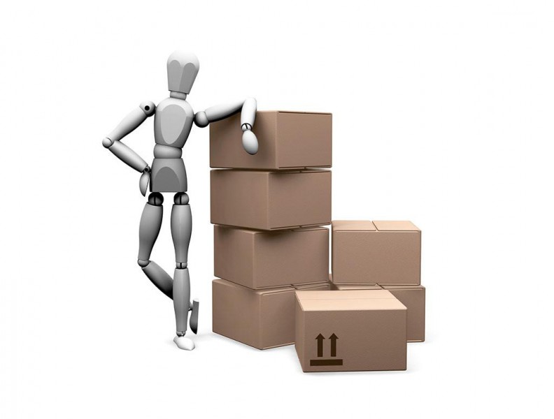 3D异形头小人搬箱子图片