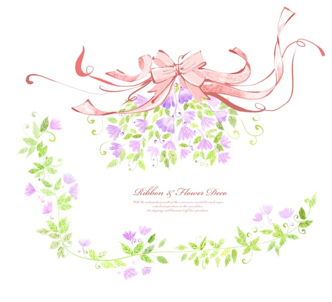 手绘丝带边框素材图片