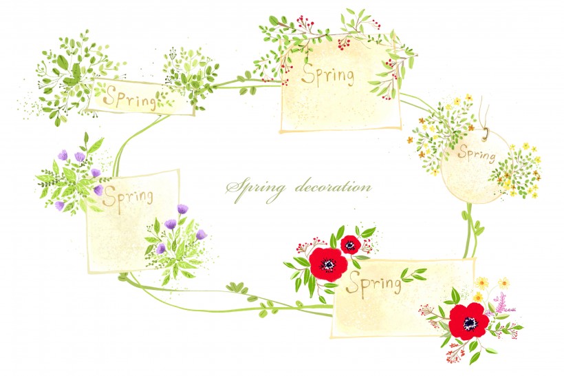 手绘田园风格插画图片