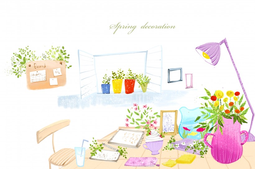 手绘田园风格插画图片