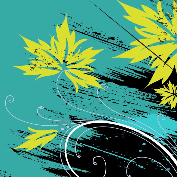 蓝色花朵三联挂画图片