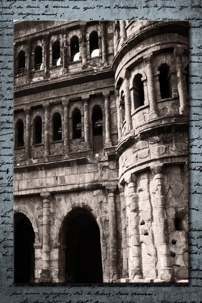 城市建筑三联画图片