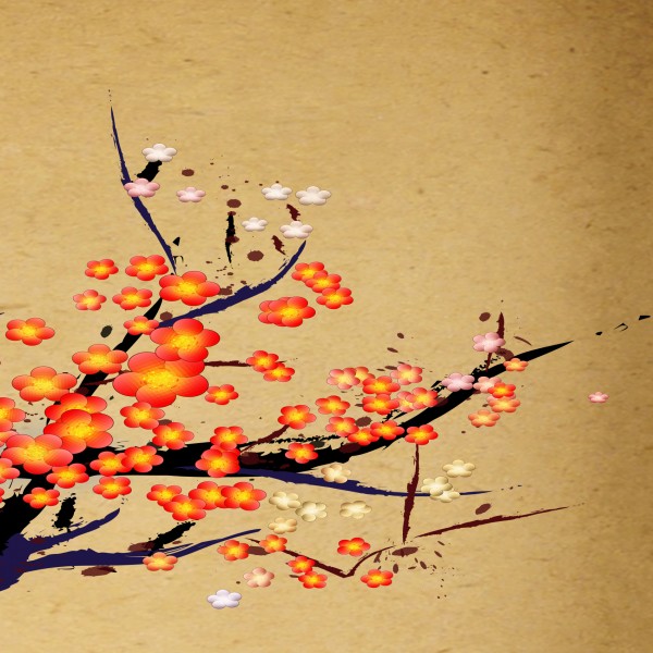 中国风梅花三联挂画图片大全