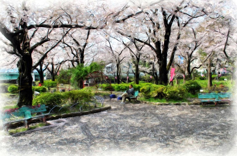 逼真街景油画图片