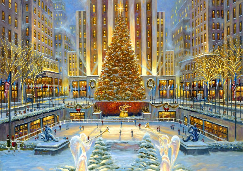 逼真街景油画图片