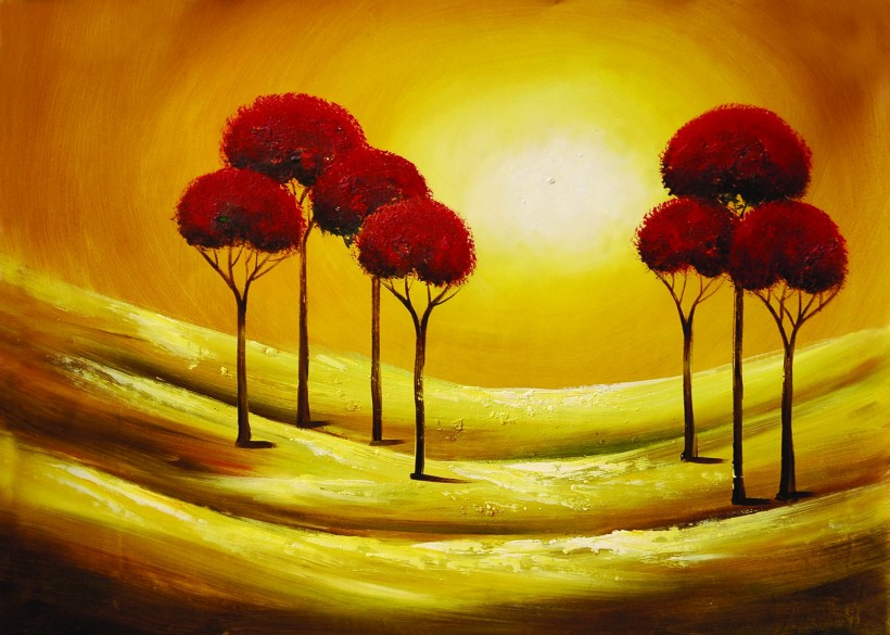 抽象风景油画图片