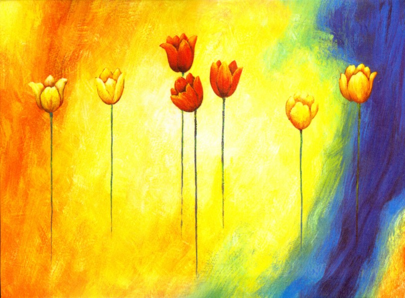 抽象风景油画图片