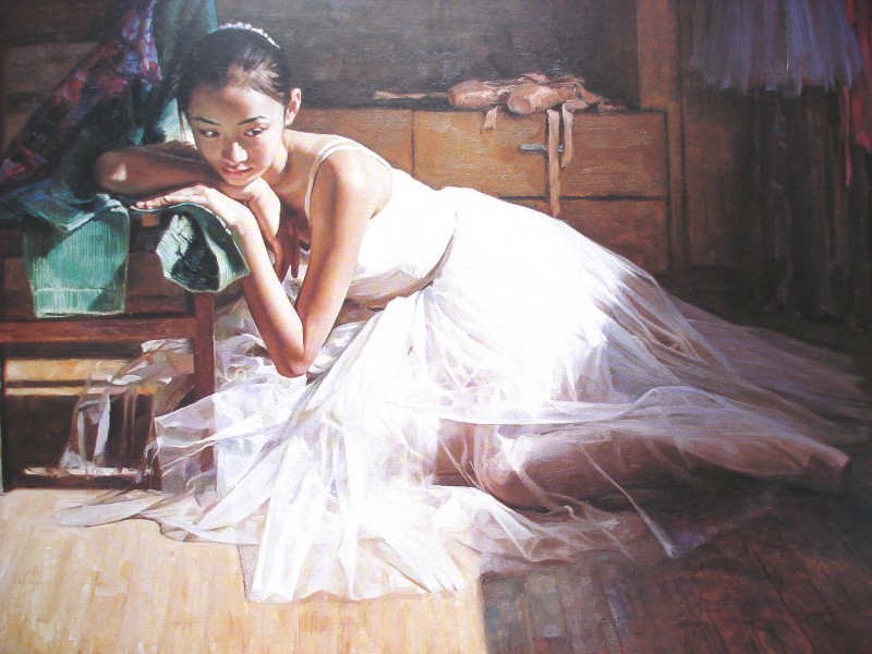 芭蕾舞者油画图片