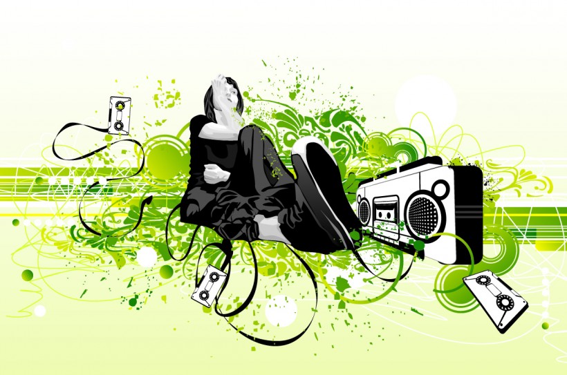 矢量音乐人物剪影图片