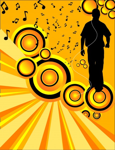 矢量音乐人物剪影图片