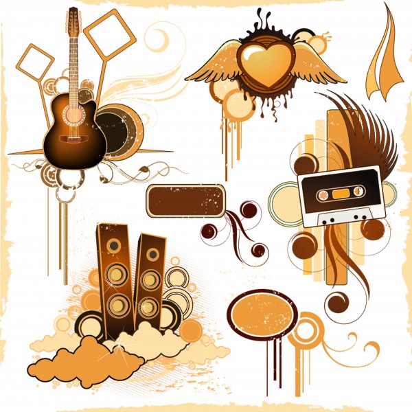 矢量乐器花纹图片大全