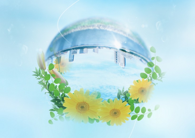 花朵和地球设计图片