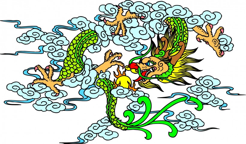 彩色龙纹图案图片