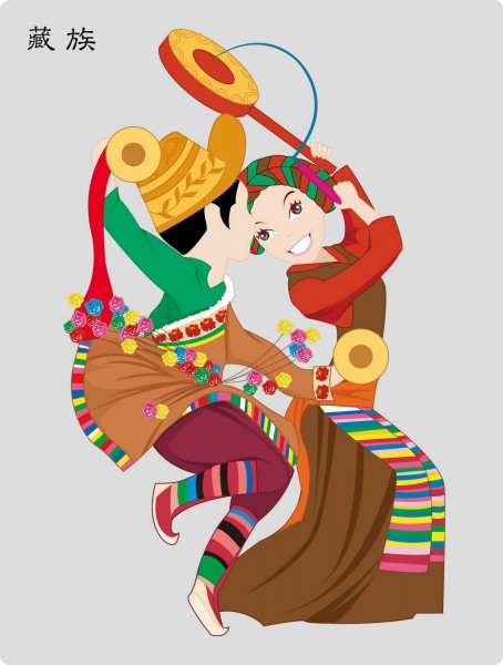 中国56个民族矢量图片