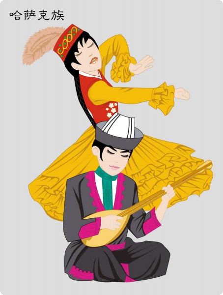 中国56个民族矢量图片