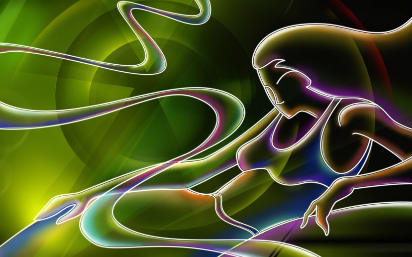 彩色线条抽象画图片