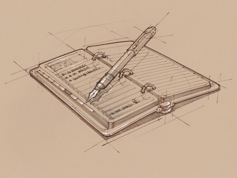 办公用品素描图片