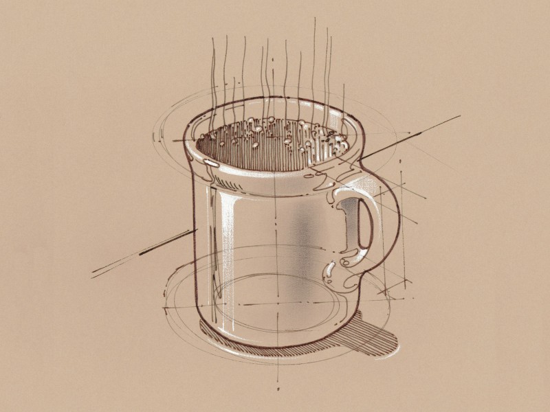 办公用品素描图片