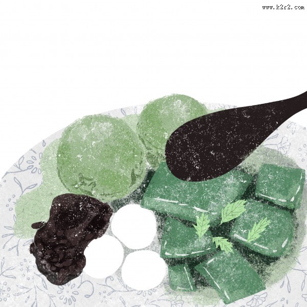 抹茶味道甜品甜点插画图片