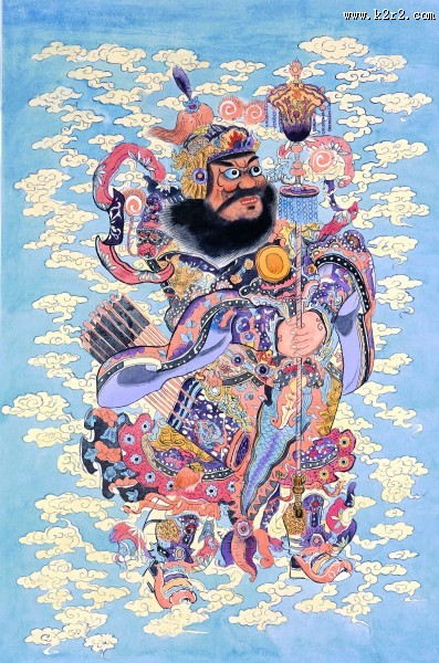 威武的门神彩绘图片