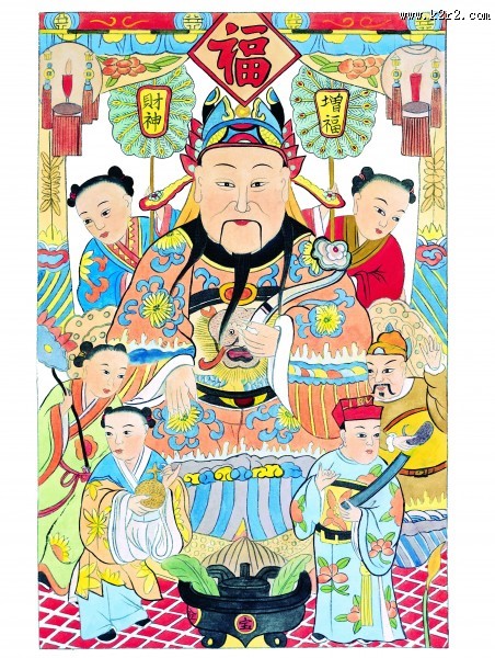 威武的门神彩绘图片