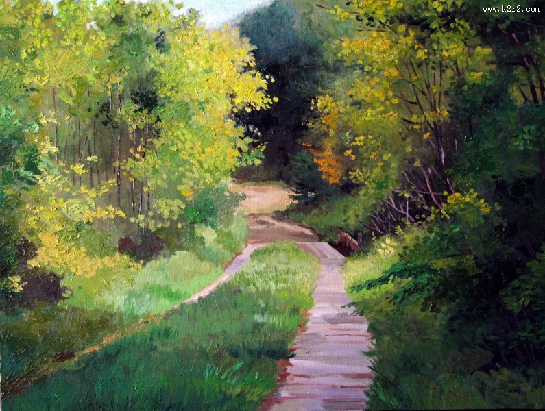 田园风景油画图片