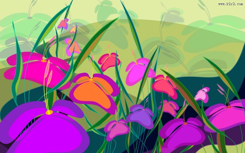 精美手绘鲜花图片