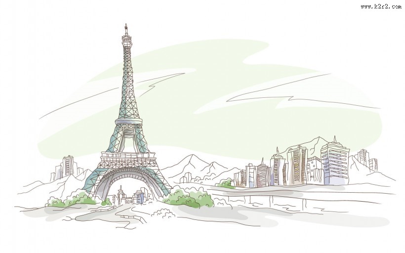 手绘世界风光图片