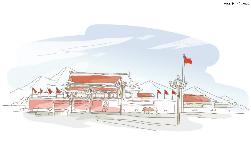 手绘世界风光图片