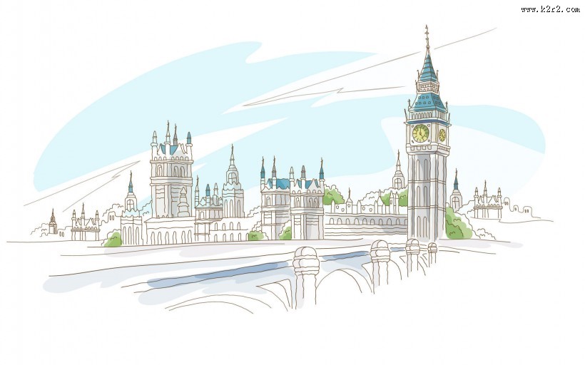 手绘世界风光图片