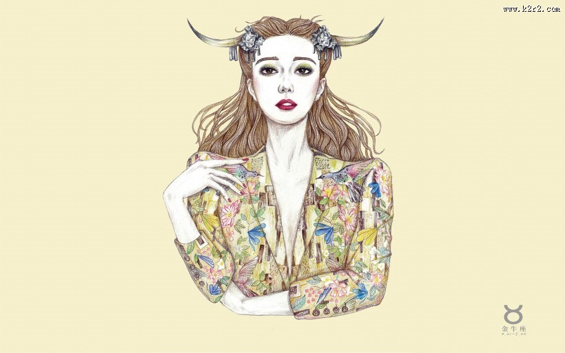 手绘范冰冰十二星座图片