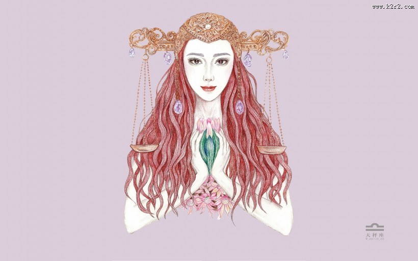 手绘范冰冰十二星座图片