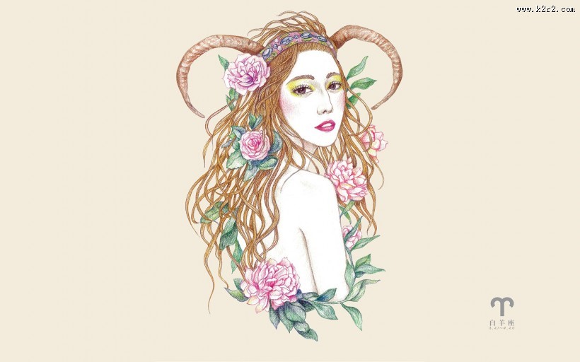 手绘范冰冰十二星座图片