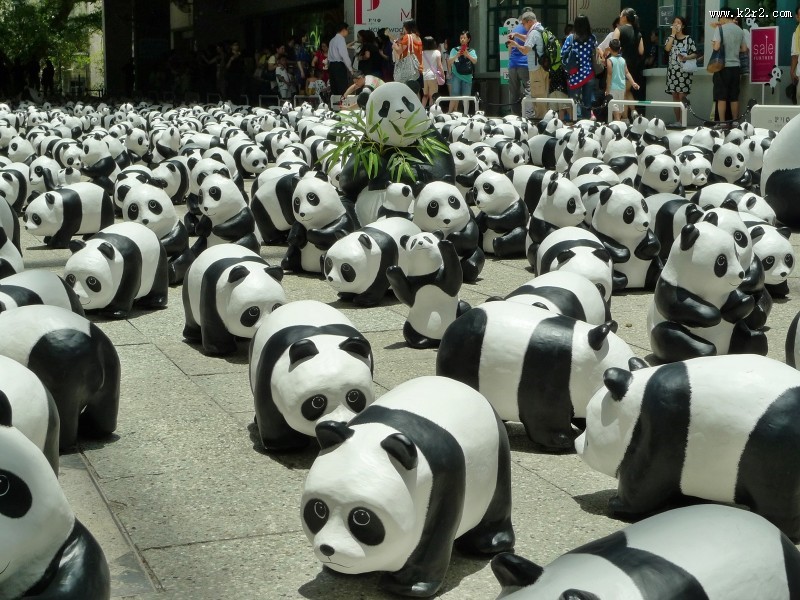 纸糊熊猫展图片