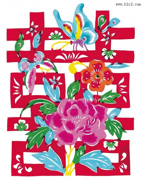 双喜剪纸图片