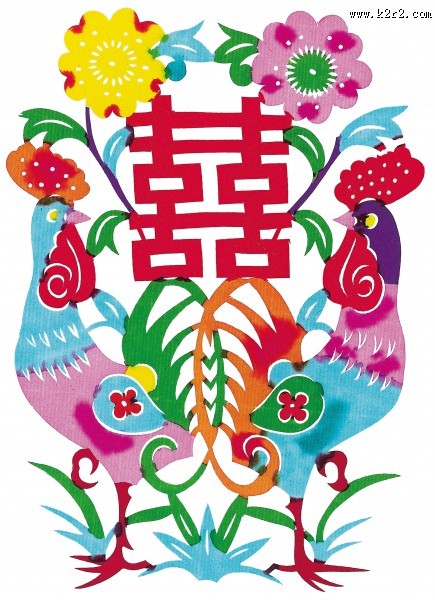 双喜剪纸图片
