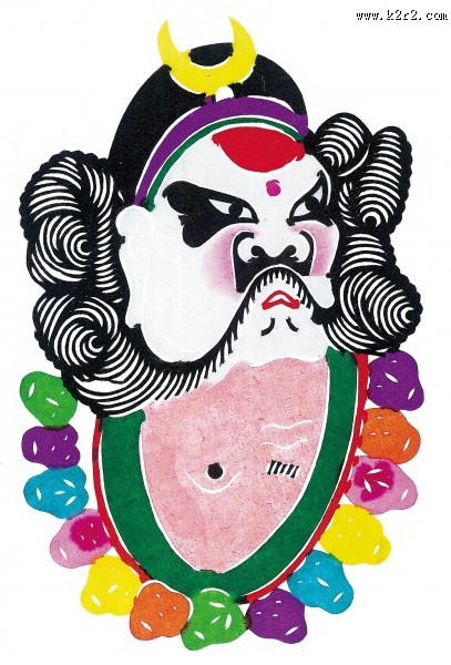 京剧脸谱剪纸图片