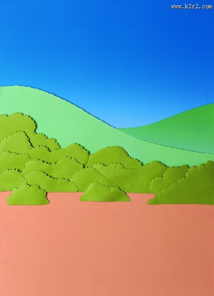 日出日落纸雕图片