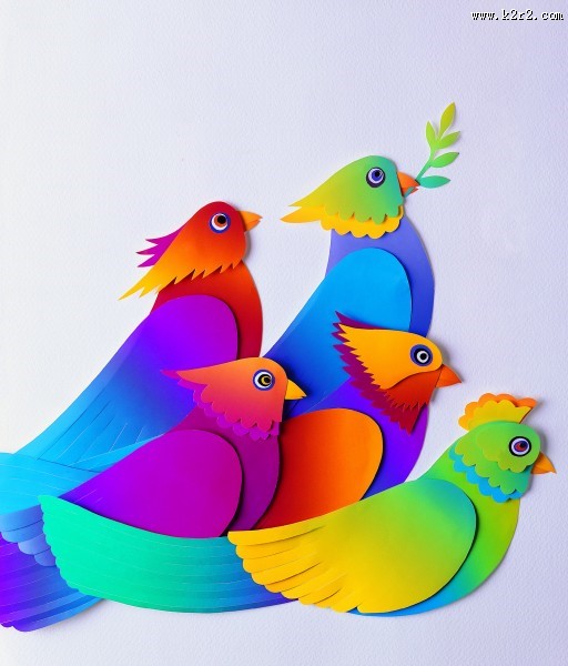 鸟类纸雕图片大全
